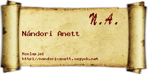 Nándori Anett névjegykártya