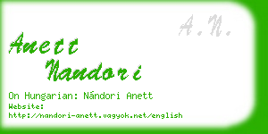anett nandori business card